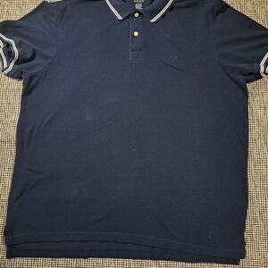 American Eagle Outfitters Dark Blue Polo with White Accents